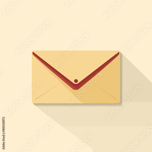 Flat design of an envelope showing a simple message icon