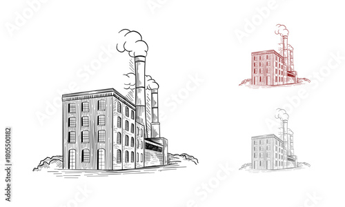 industrial factory building Vector illustration