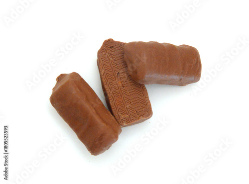 Big chocolate candy on a white background