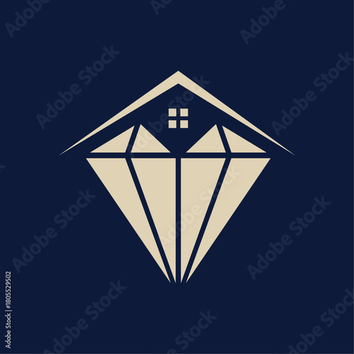 Diamond house logo design combining luxury and real estate.