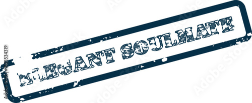 Elegant Soulmate aged rubber stamp for relationship themes and romantic branding materials