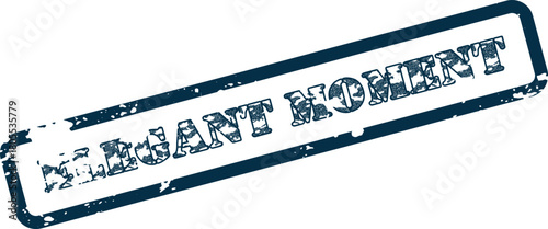 An Elegant Moment rubber stamp design with a textured blue ink impression