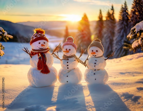 snowman on the snow