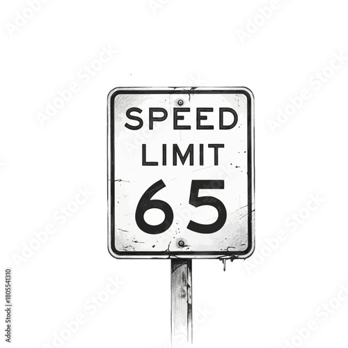 Road Safety Signage: Speed Limit 65 Mile Per Hour Directive
