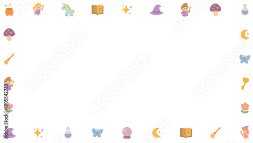 Magic Theme Banner Frame Illustration