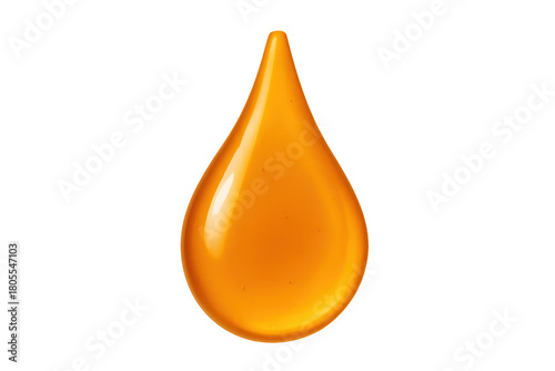 Golden liquid drop or honey falling with gleam
