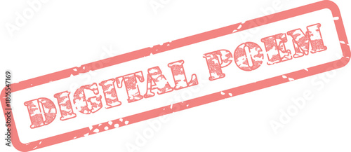 Authentic red stamp effect promoting digital poem concepts within modern creative writing and literary expressions