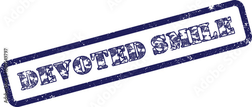 Authentic Grungy Devoted Smile Message Stamp Mark Emphasizing Happiness and Joyful Expressions