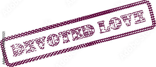 Devoted Love Textured Maroon Stamp Symbolizing Deep Affection and Lasting Commitment