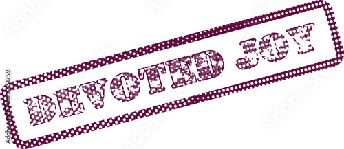 Devoted Joy Textured Maroon Stamp Symbolizing Happiness and Unwavering Positive Emotions