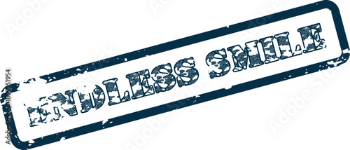 Authentic Endless Smile Distressed Rubber Stamp Graphic for Uplifting and Positive Communication Design