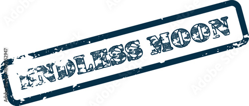 Endless Moon distressed stamp symbol represents celestial permanence and serene nocturnal beauty