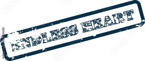 A classic blue rubber stamp effect illustrates the phrase Endless Heart within a rectangular distressed border