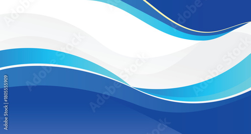 Abstract white and blue curve shapes background. Smooth and clean subtle texture creative design. Modern color graphic element. Suit for poster, brochure, presentation, website, flyer