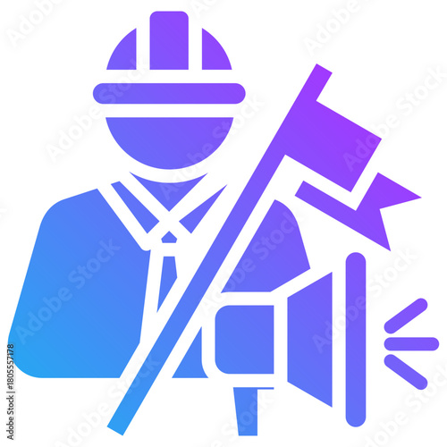 Labor strike icon for business risk, website, application, printing, document, poster design, etc