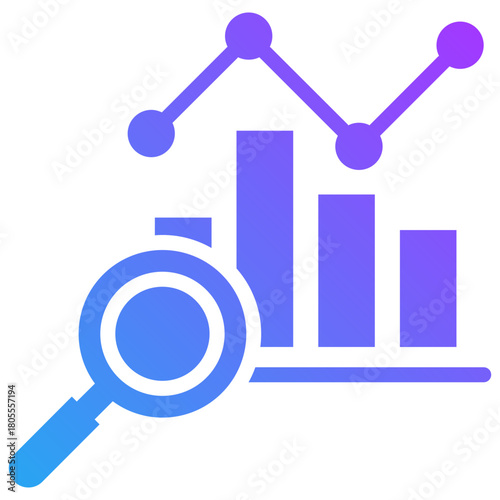 Market analysis icon for business risk, website, application, printing, document, poster design, etc