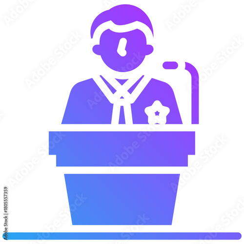 Politician icon for business risk, website, application, printing, document, poster design, etc