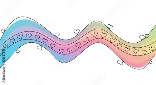 Heart Wave Poster. Giving Tuesday Minimal Flat Vector