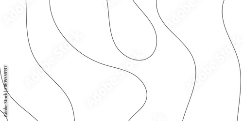 Abstract white background with flowing black lines creating a minimalist, organic pattern that evokes a sense of calm and modern simplicity with fluid shapes