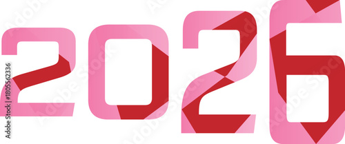 Clean and modern 2026 New Year logos featuring overlapping numerals in white,pink, and coral tones with minimalist layouts and gradients, perfect for holiday greetings or seasonal branding