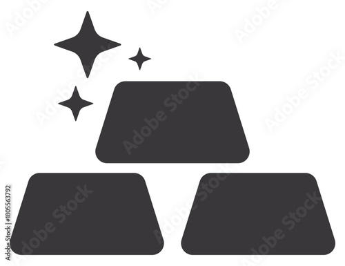 Gold bar icon isolated on white background.