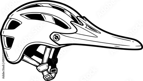 Bicycle helmet in side view with sleek design and vents  