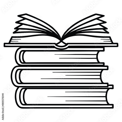 Stack of books open ready to read and learn new information for education success