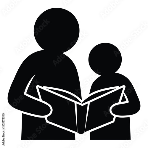 Father reading to child showcasing education and family bonding time together concept