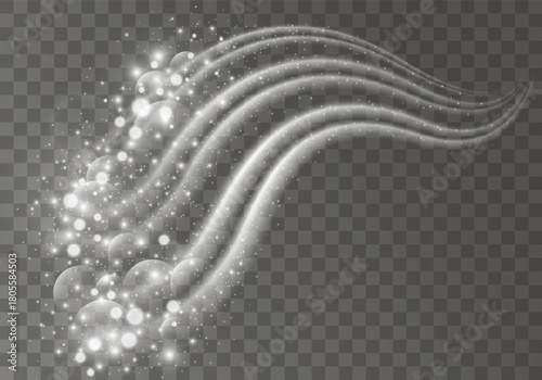 Frost and air effect. Wavy, shiny light element