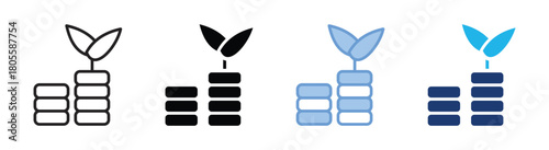 Return on investment icon set multiple style collection