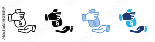 Loans icon set multiple style collection