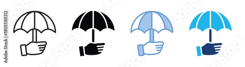 Insurance icon set multiple style collection