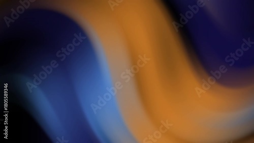 Abstract fluid gradient background animation with smooth flowing blue, orange, and black colors creating a dynamic wave effect for modern digital design projects