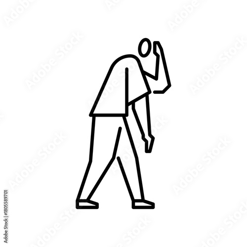 tired gesture outline icon. fatigue gesture illustration.