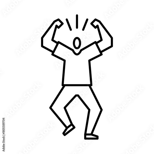angry gesture outline icon. man frustration illustration.