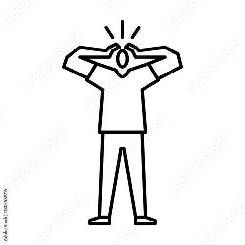 shock gesture outline icon. surprise gesture illustration.