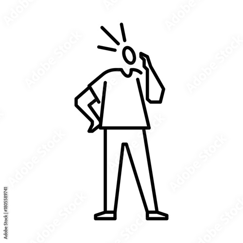 shock gesture outline icon. shock gesture illustration.
