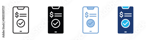 Mobile banking icon set multiple style collection