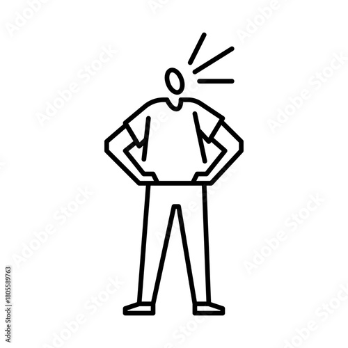 confident gesture outline icon. Proud gesture illustration.