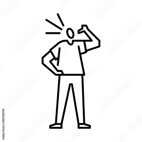 proud gesture outline icon. confident gesture illustration.