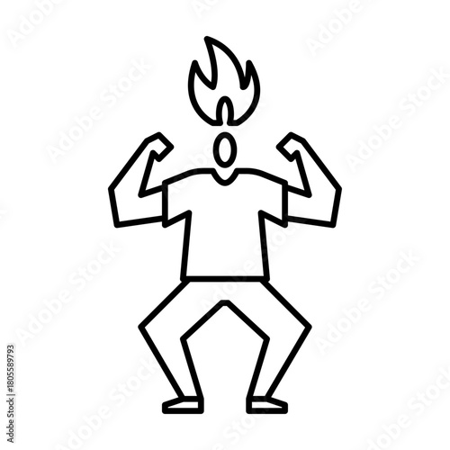 frustration gesture outline icon. angry gesture illustration.