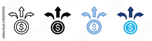 Direction icon set multiple style collection