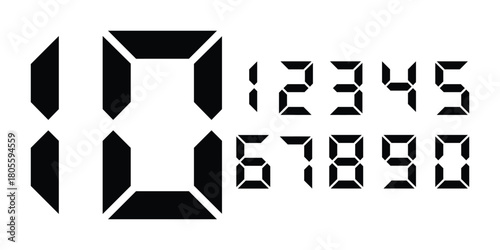 LED Style Letter Display Vector Pack A–Z. Digital Clock Letters Vector Collection