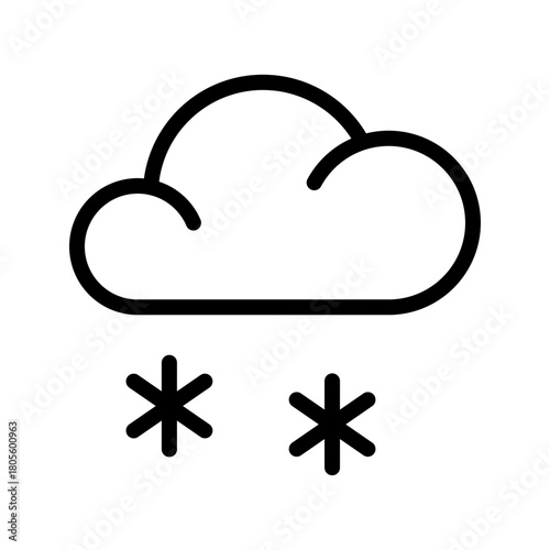 Snow Cloud Icon Pack – Minimal Winter Weather Symbols Collection for Apps, UI, and Web Design