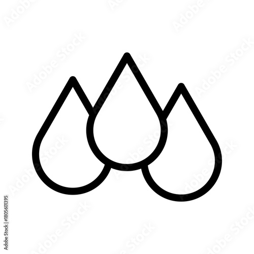 Three Raindrops Minimal Icon Set, Collection of Modern Weather Icons for Apps, Websites, and Design Projects