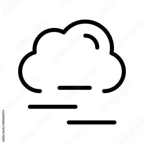 Foggy Cloud Soft Icon Set, Collection of Minimal and Modern Weather Icons for Apps and Design Projects