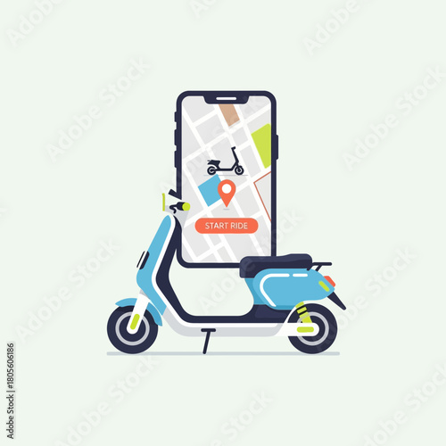 Electric scooter and smartphone app for navigation and transport.