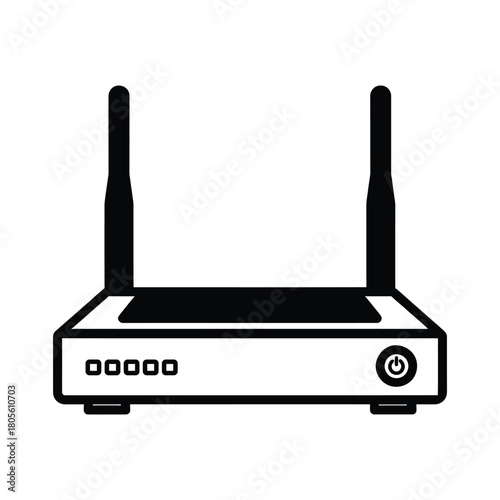 Modern wireless router with antennas for home and office internet connectivity