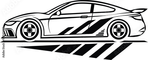 Sleek stylized vector illustration of a modern sports car design