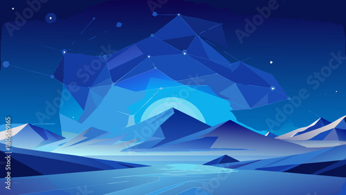 Polar Minimalist Starfield Cold Vector Background